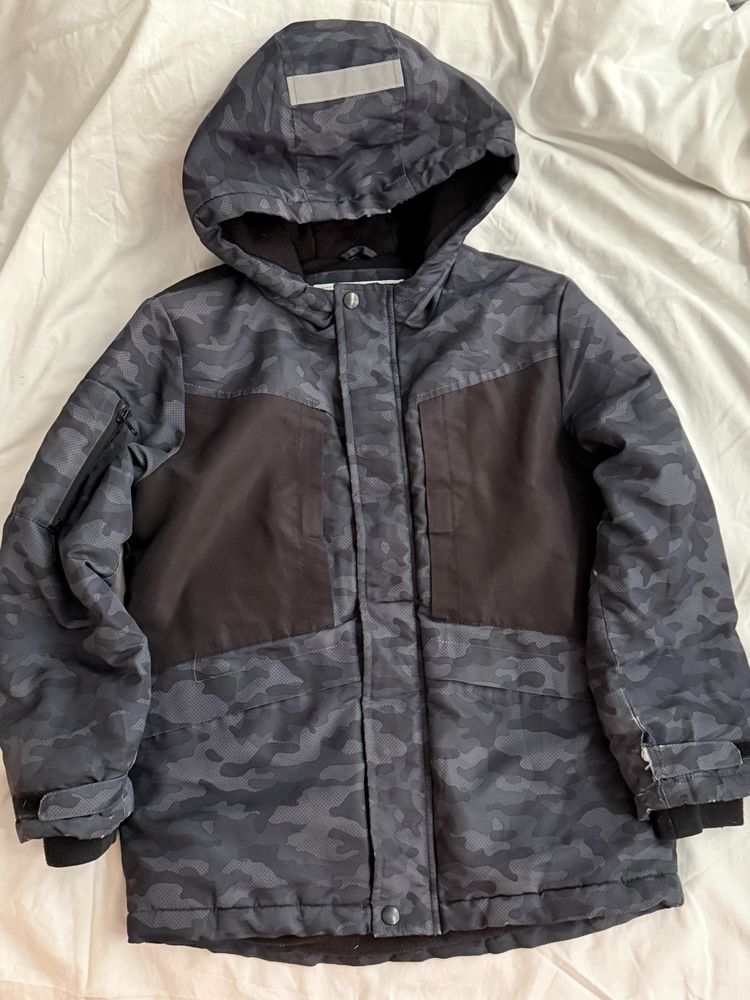 Black And Grey Camo Hooded Jacket